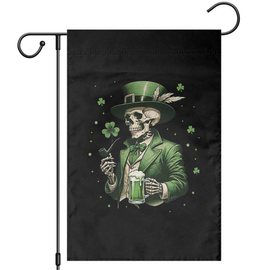 Skeleton St Patricks Day Drinking Garden Flag Irish Party Gift TS12 Black Print Your Wear