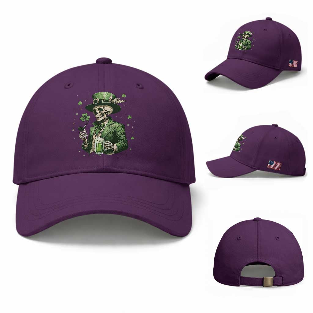 Skeleton St Patricks Day Drinking Baseball Cap Irish Party Gift TS12 Baseball Cap Universal Fit Purple Print Your Wear