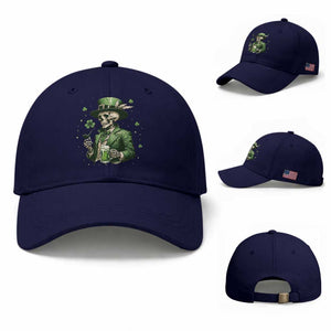 Skeleton St Patricks Day Drinking Baseball Cap Irish Party Gift TS12 Baseball Cap Universal Fit Dark Blue Print Your Wear