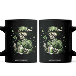Skeleton St Patricks Day Drinking Coffee Mug Irish Party Gift TS12 Black Print Your Wear