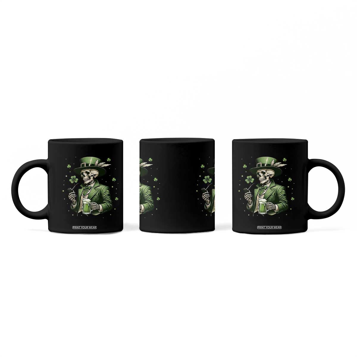 Skeleton St Patricks Day Drinking Coffee Mug Irish Party Gift TS12 Print Your Wear