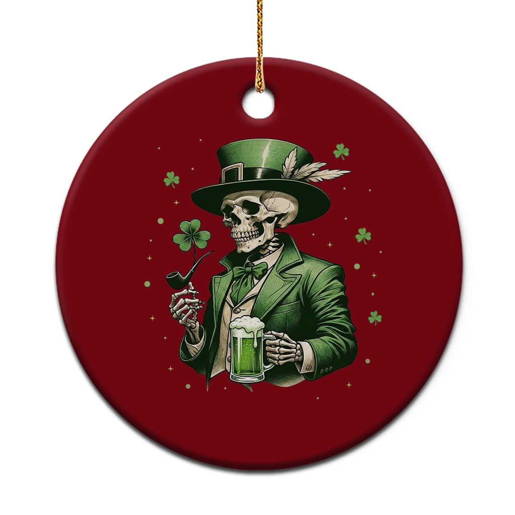 Skeleton St Patricks Day Drinking Ceramic Ornament Irish Party Gift TS12 1pc Red Print Your Wear