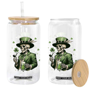Skeleton St Patricks Day Drinking Glass Can Irish Party Gift TS12 Print Your Wear