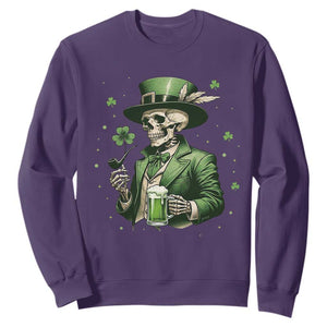 Skeleton St Patricks Day Drinking Sweatshirt Irish Party Gift TS12 Purple Print Your Wear