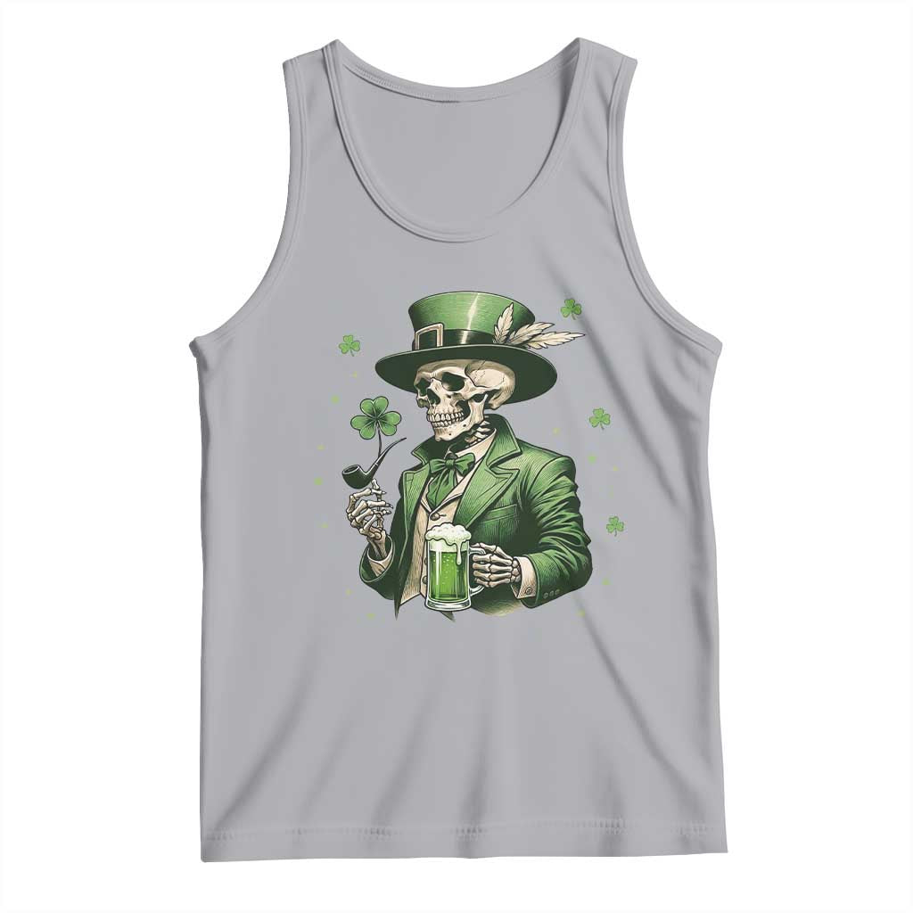 Skeleton St Patricks Day Drinking Tank Top Irish Party Gift TS12 Athletic Heather Print Your Wear