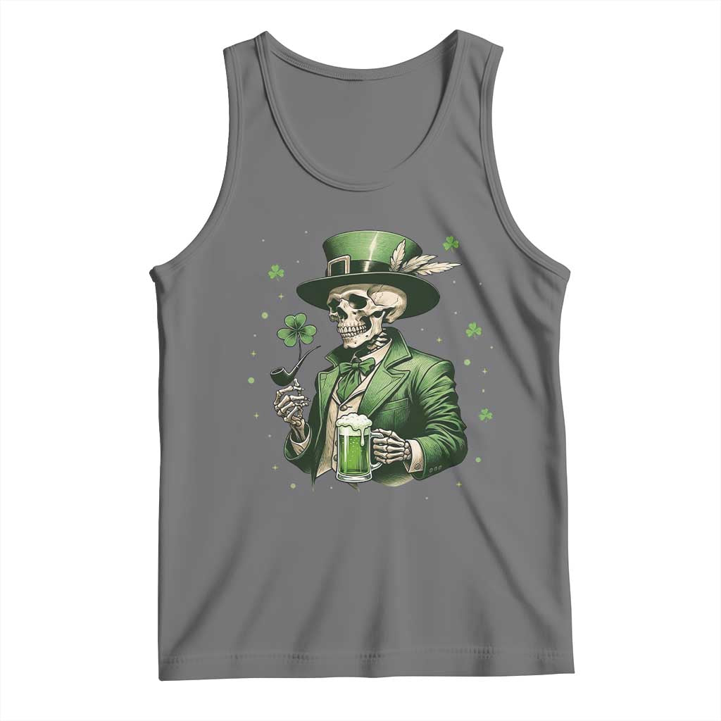 Skeleton St Patricks Day Drinking Tank Top Irish Party Gift TS12 Black Heather Print Your Wear