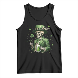 Skeleton St Patricks Day Drinking Tank Top Irish Party Gift TS12 Black Print Your Wear