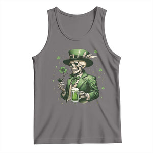 Skeleton St Patricks Day Drinking Tank Top Irish Party Gift TS12 Deep Heather Print Your Wear