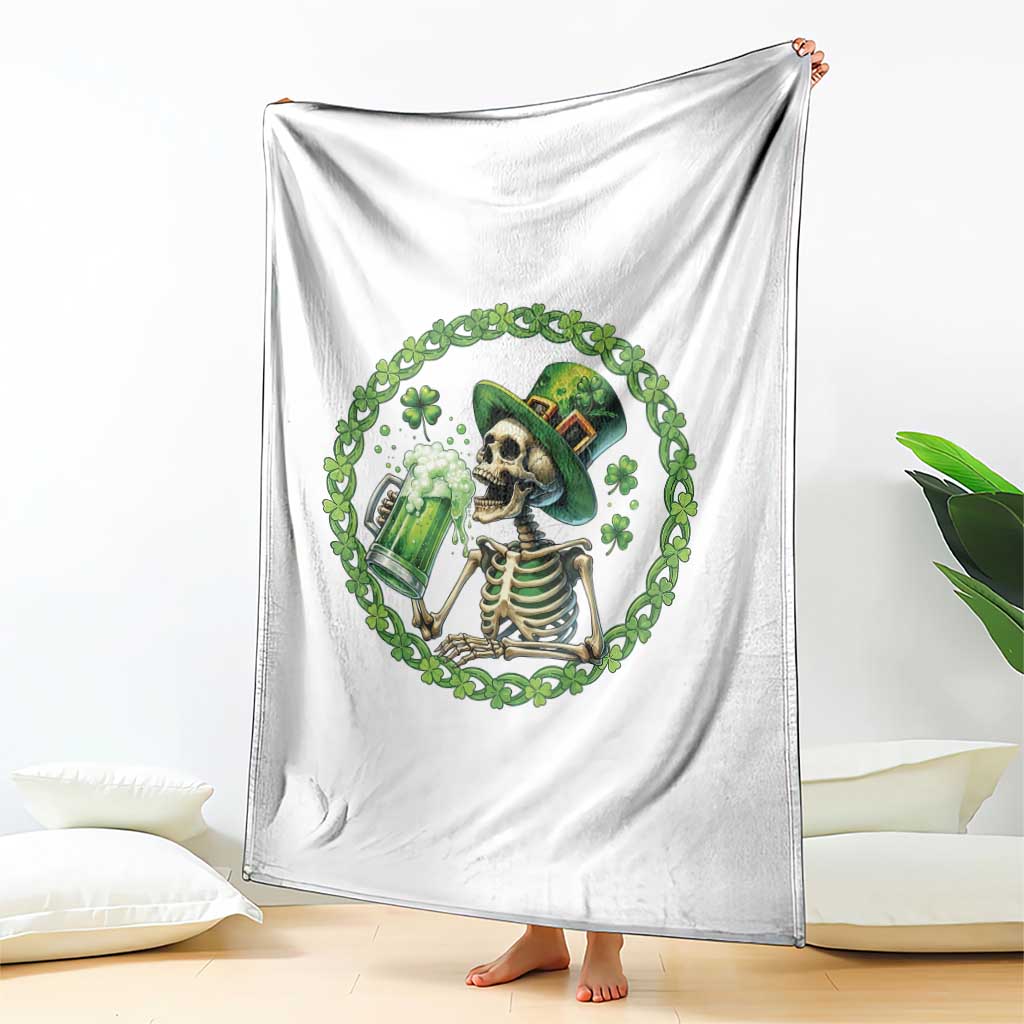 Lucky Irish Skeleton St Patricks Day Throw Blanket Beer Lover TS12 Print Your Wear