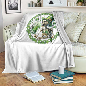 Lucky Irish Skeleton St Patricks Day Throw Blanket Beer Lover TS12 Print Your Wear