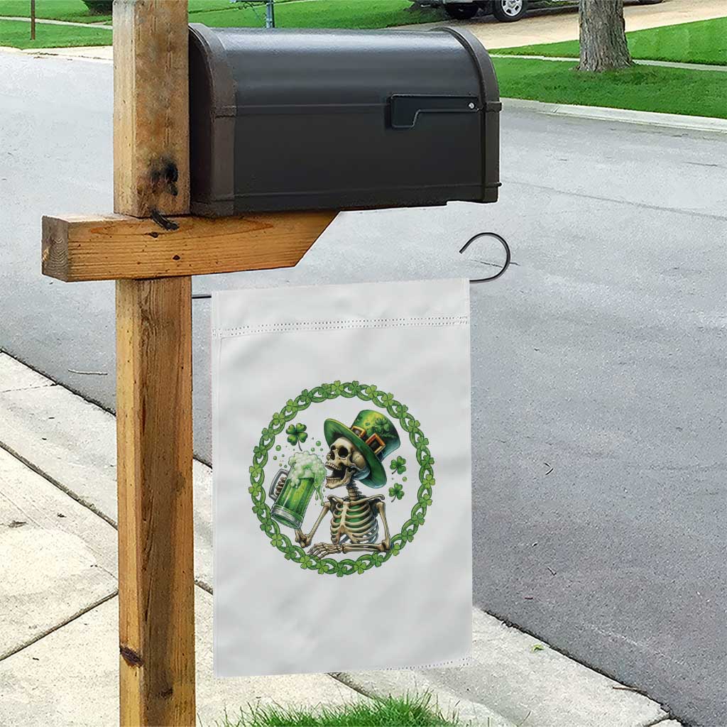 Lucky Irish Skeleton St Patricks Day Garden Flag Beer Lover TS12 Print Your Wear