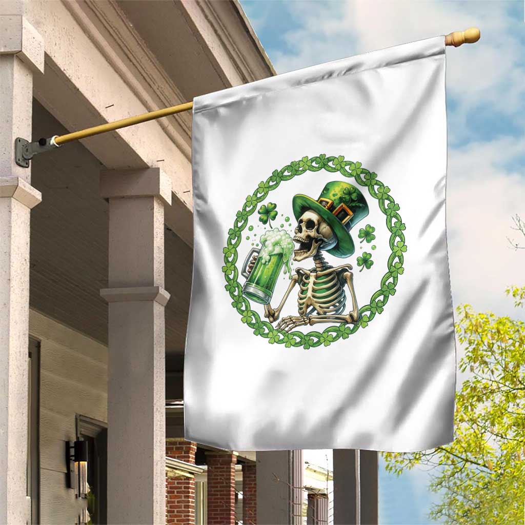 Lucky Irish Skeleton St Patricks Day Garden Flag Beer Lover TS12 Print Your Wear