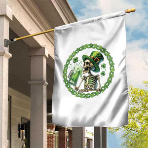 Lucky Irish Skeleton St Patricks Day Garden Flag Beer Lover TS12 Print Your Wear