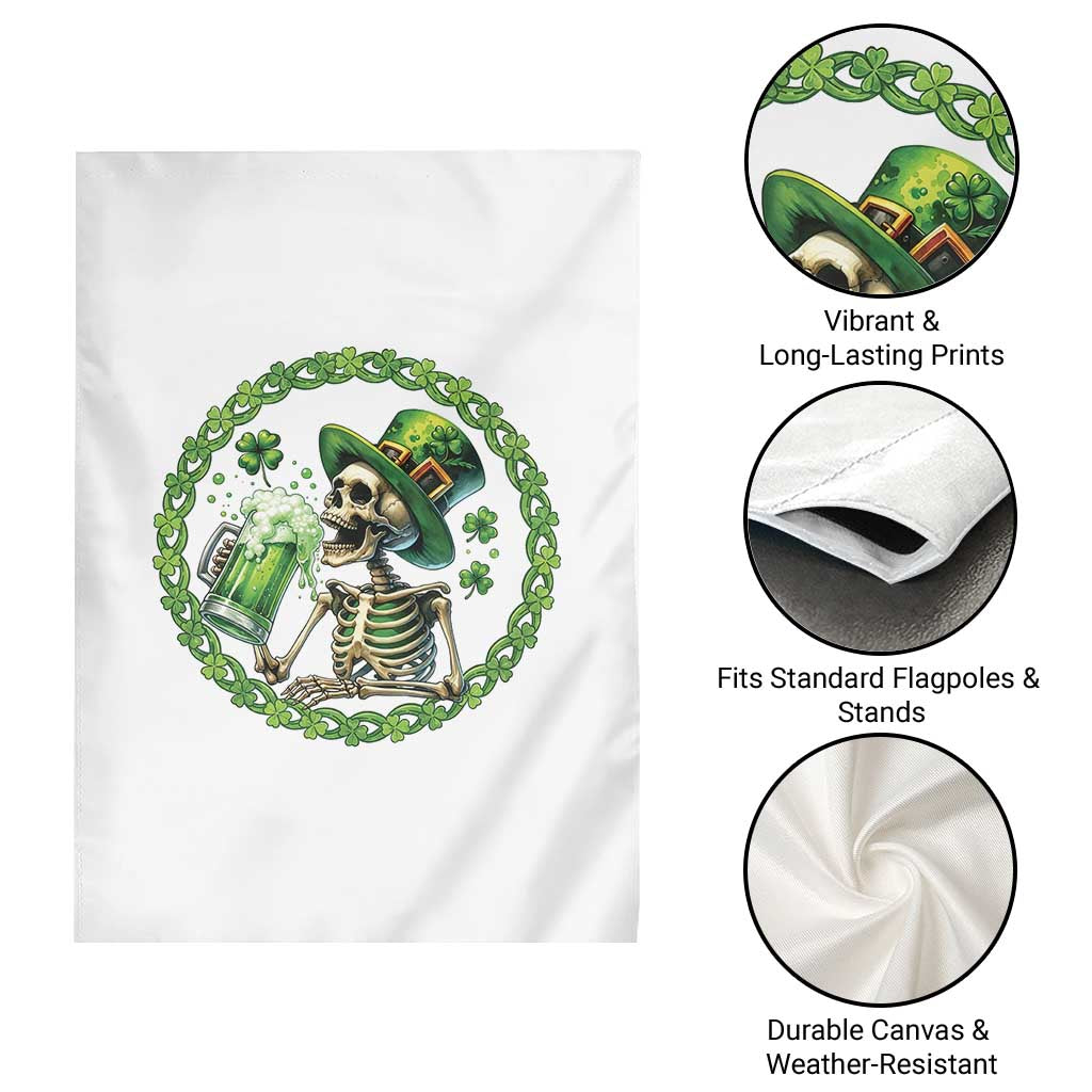 Lucky Irish Skeleton St Patricks Day Garden Flag Beer Lover TS12 Print Your Wear