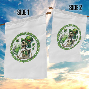Lucky Irish Skeleton St Patricks Day Garden Flag Beer Lover TS12 Print Your Wear