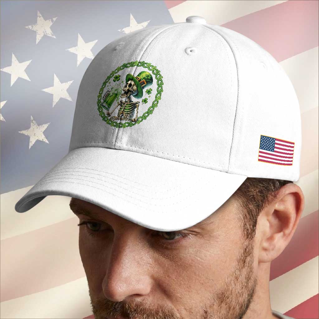 Lucky Irish Skeleton St Patricks Day Baseball Cap Beer Lover TS12 Print Your Wear