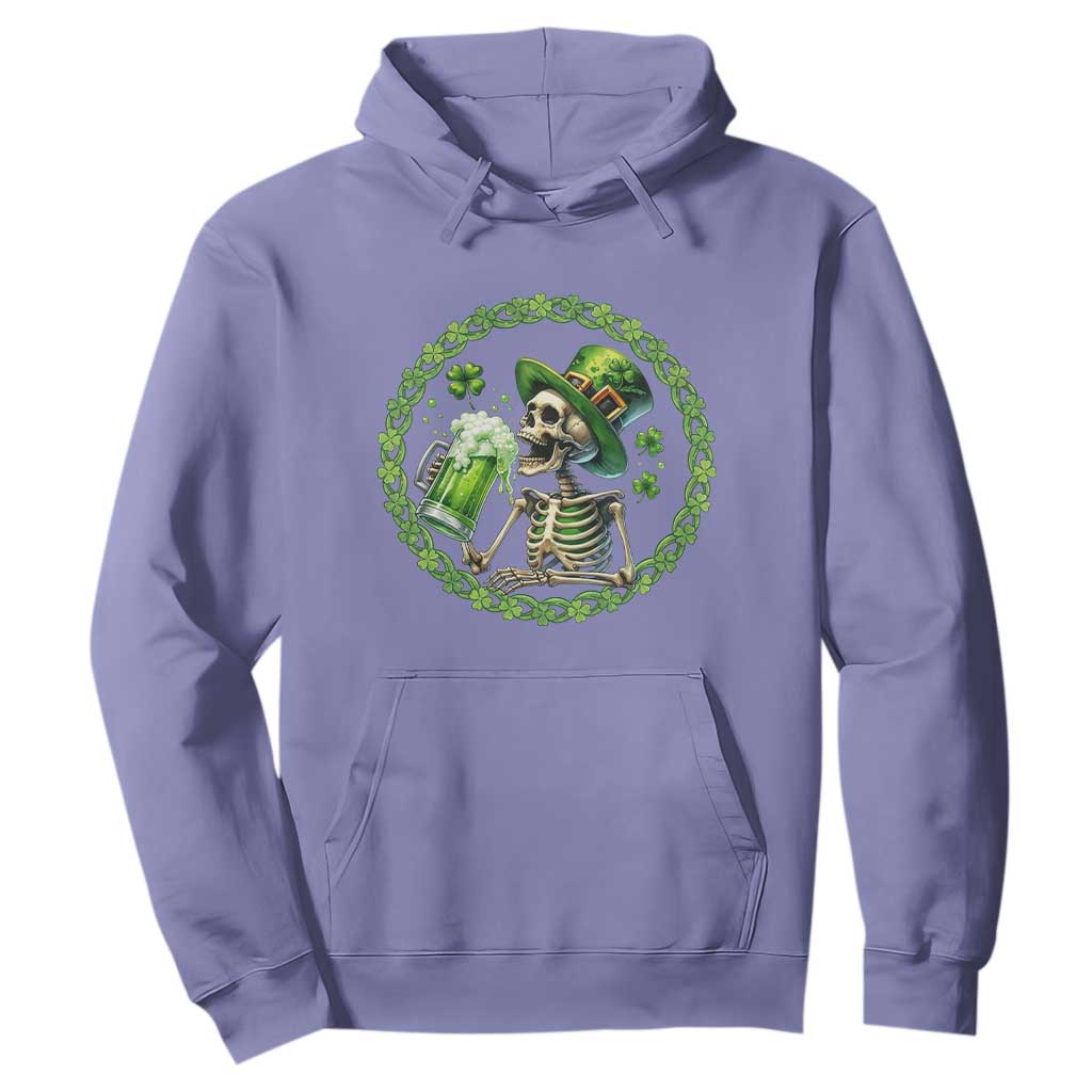 Lucky Irish Skeleton St Patricks Day Hoodie Beer Lover TS12 Violet Print Your Wear