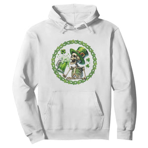Lucky Irish Skeleton St Patricks Day Hoodie Beer Lover TS12 White Print Your Wear