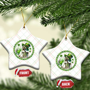 Lucky Irish Skeleton St Patricks Day Ceramic Ornament Beer Lover TS12 Print Your Wear