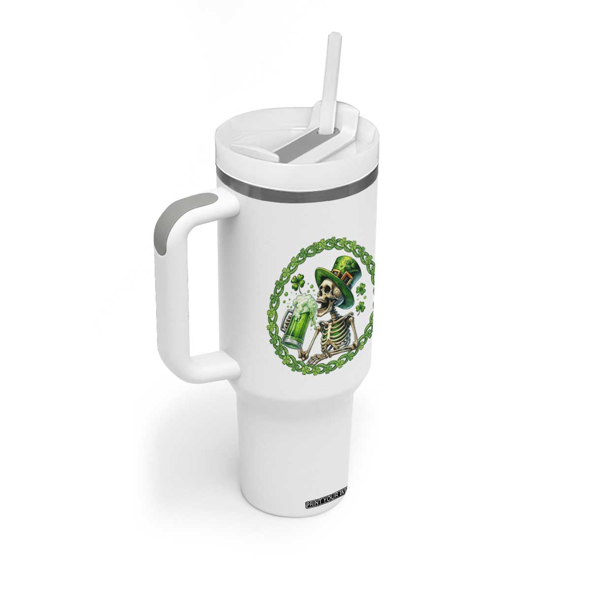 Lucky Irish Skeleton St Patricks Day Tumbler With Handle Beer Lover TS12 Print Your Wear