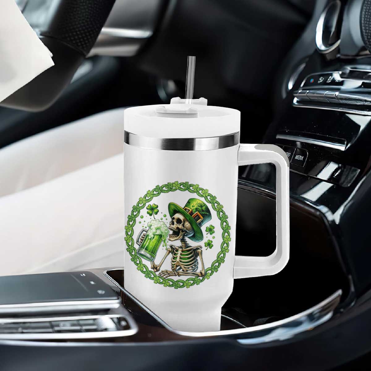 Lucky Irish Skeleton St Patricks Day Tumbler With Handle Beer Lover TS12 Print Your Wear