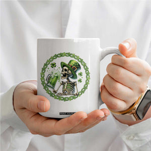 Lucky Irish Skeleton St Patricks Day Coffee Mug Beer Lover TS12 Print Your Wear
