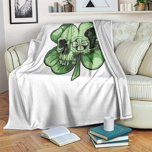 St Patricks Day Lucky Shamrock Skull Gift Throw Blanket TS12 Print Your Wear