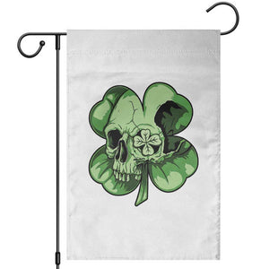 St Patricks Day Lucky Shamrock Skull Gift Garden Flag TS12 White Print Your Wear
