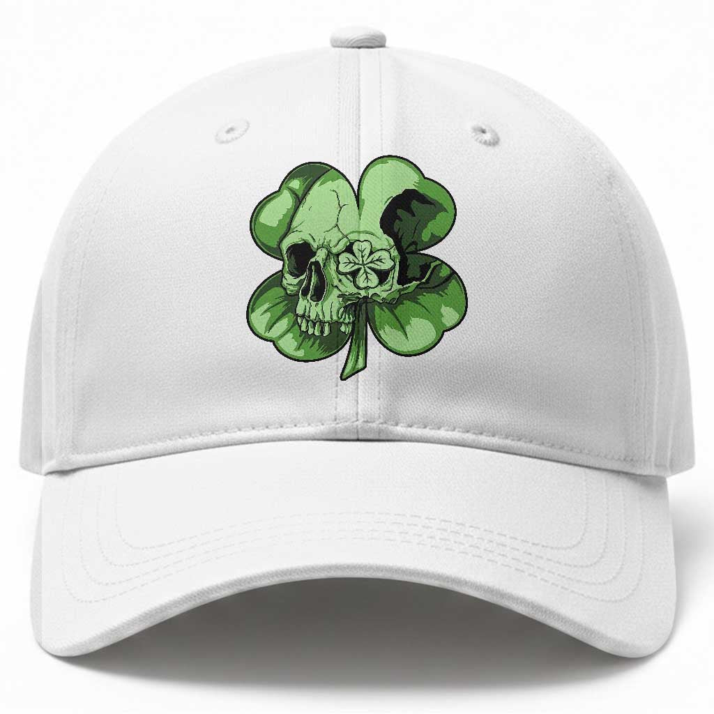 St Patricks Day Lucky Shamrock Skull Gift Baseball Cap TS12 Print Your Wear