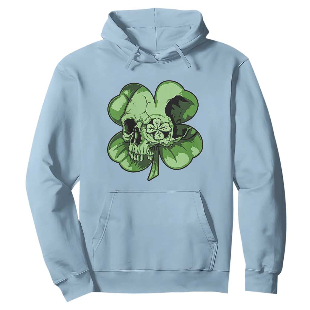 St Patricks Day Lucky Shamrock Skull Gift Hoodie TS12 Light Blue Print Your Wear