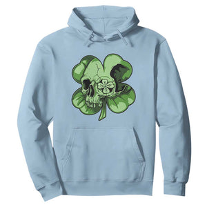 St Patricks Day Lucky Shamrock Skull Gift Hoodie TS12 Light Blue Print Your Wear