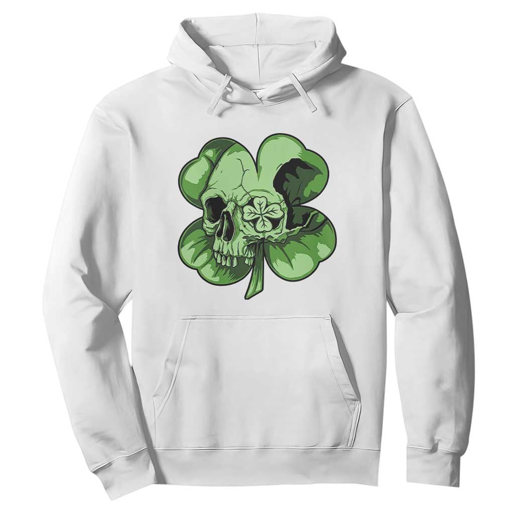 St Patricks Day Lucky Shamrock Skull Gift Hoodie TS12 White Print Your Wear