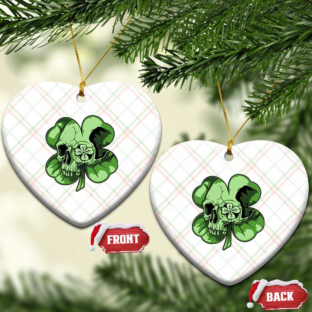 St Patricks Day Lucky Shamrock Skull Gift Ceramic Ornament TS12 Print Your Wear