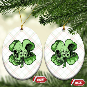 St Patricks Day Lucky Shamrock Skull Gift Ceramic Ornament TS12 Print Your Wear