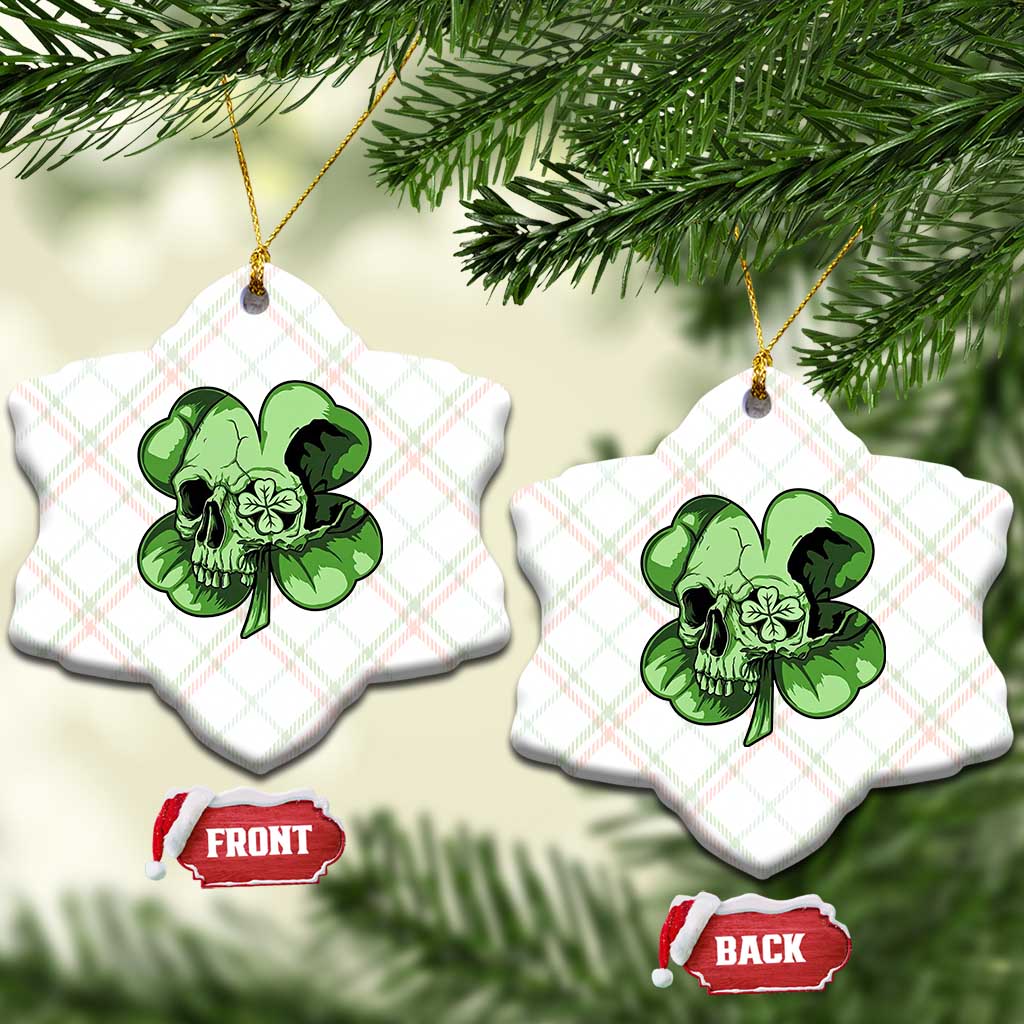St Patricks Day Lucky Shamrock Skull Gift Ceramic Ornament TS12 Print Your Wear