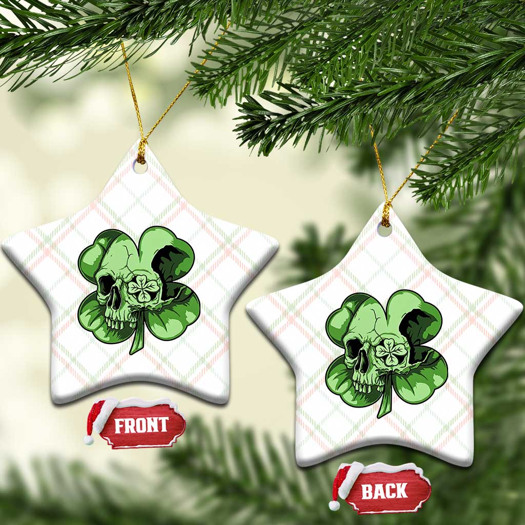 St Patricks Day Lucky Shamrock Skull Gift Ceramic Ornament TS12 Print Your Wear