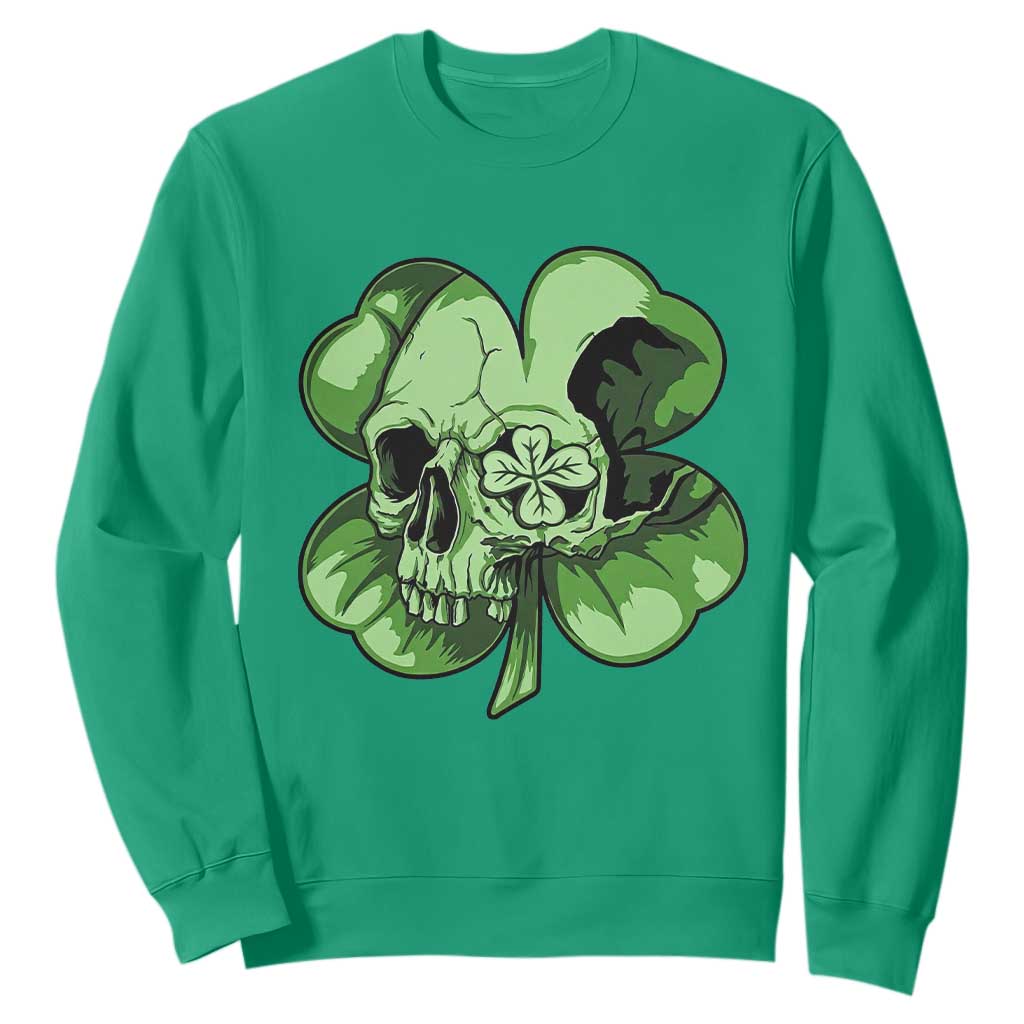 St Patricks Day Lucky Shamrock Skull Gift Sweatshirt TS12 Irish Green Print Your Wear