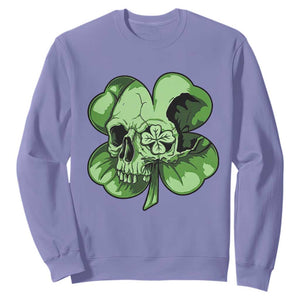 St Patricks Day Lucky Shamrock Skull Gift Sweatshirt TS12 Violet Print Your Wear