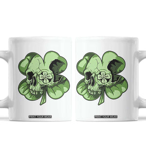 St Patricks Day Lucky Shamrock Skull Gift Coffee Mug TS12 White Print Your Wear