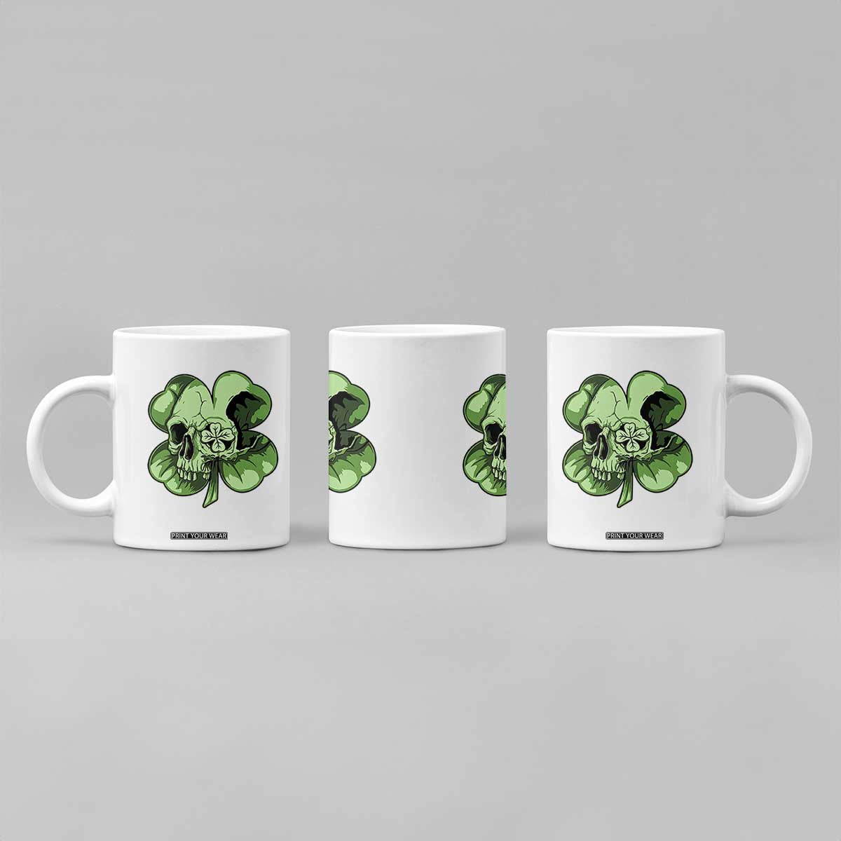 St Patricks Day Lucky Shamrock Skull Gift Coffee Mug TS12 Print Your Wear