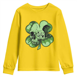 St Patricks Day Lucky Shamrock Skull Gift Youth Sweatshirt TS12 Daisy Print Your Wear