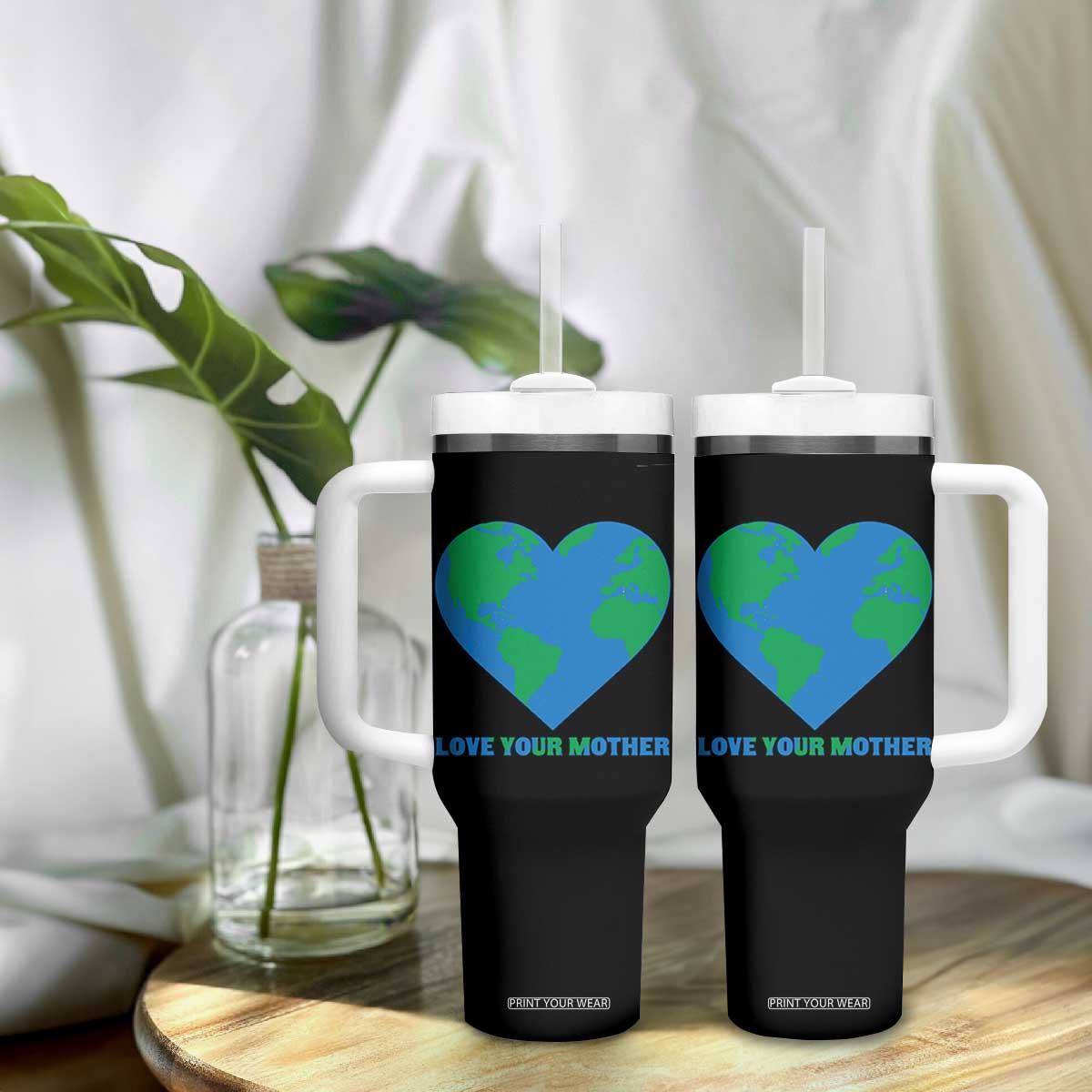 Love Your Mother Earth Day Tumbler With Handle Environmental Activism TS12 Print Your Wear