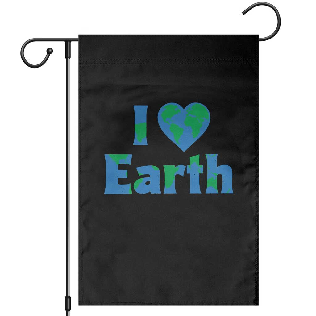 Earth Day Environmental Activism Garden Flag I Love Earth TS12 Black Print Your Wear
