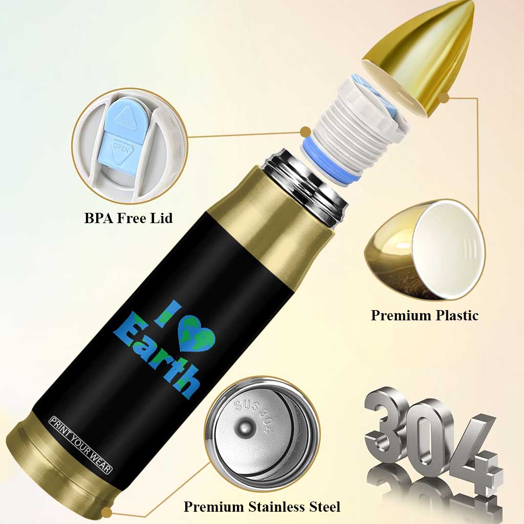 Earth Day Environmental Activism Bullet Tumbler I Love Earth TS12 Print Your Wear