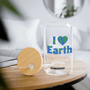 Earth Day Environmental Activism Glass Can I Love Earth TS12 Print Your Wear