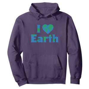 Earth Day Environmental Activism Hoodie I Love Earth TS12 Purple Print Your Wear