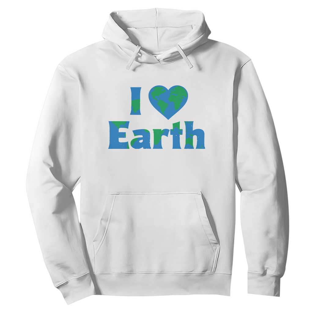 Earth Day Environmental Activism Hoodie I Love Earth TS12 White Print Your Wear