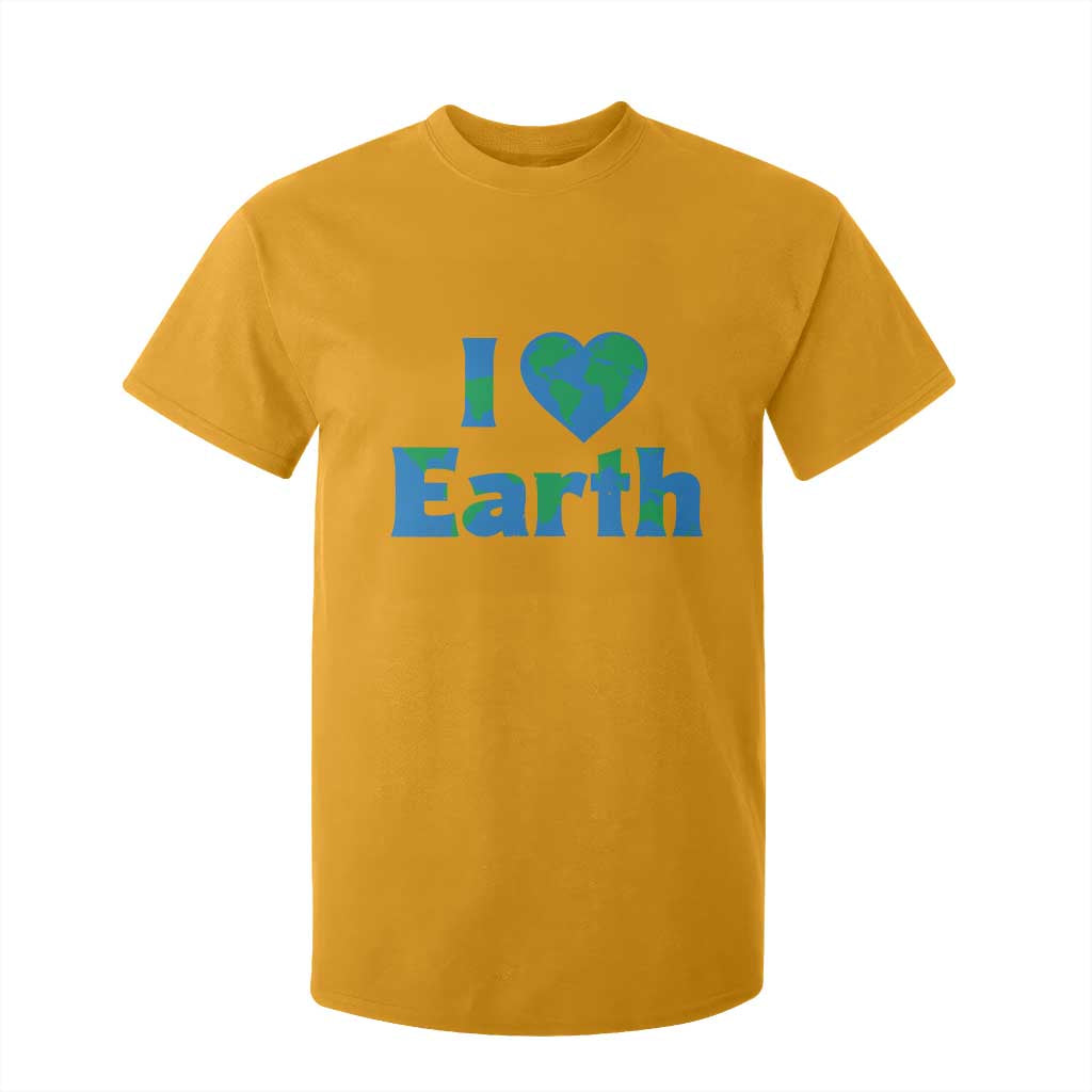 Earth Day Environmental Activism T Shirt For Kid I Love Earth TS12 Gold Print Your Wear