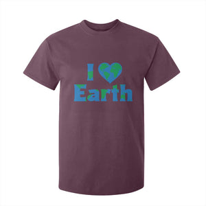 Earth Day Environmental Activism T Shirt For Kid I Love Earth TS12 Maroon Print Your Wear
