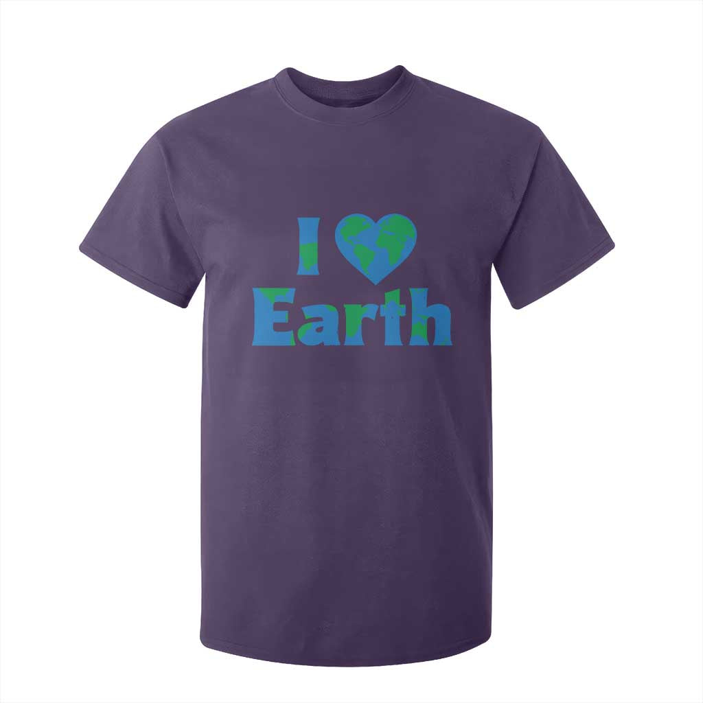 Earth Day Environmental Activism T Shirt For Kid I Love Earth TS12 Purple Print Your Wear